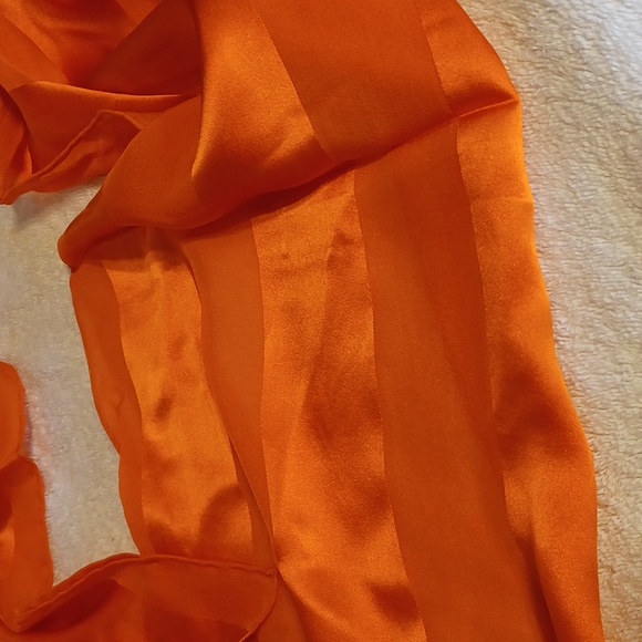 Silk scarve 12x60 inches orange New with tags ECHO - Picture 4 of 4